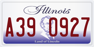 IL license plate A390927
