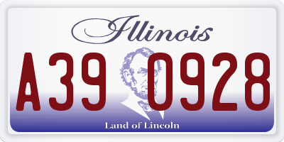 IL license plate A390928