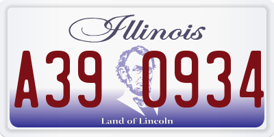 IL license plate A390934