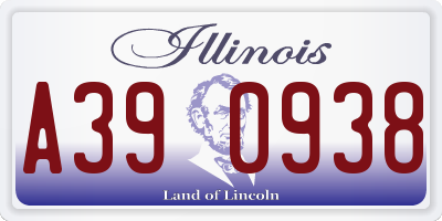 IL license plate A390938