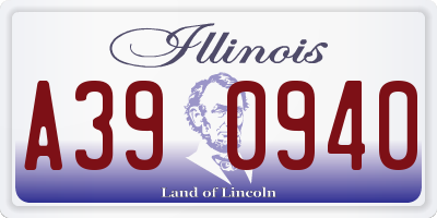 IL license plate A390940
