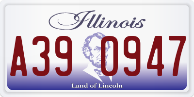 IL license plate A390947