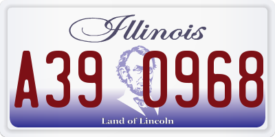 IL license plate A390968