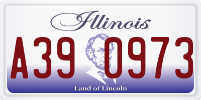 IL license plate A390973