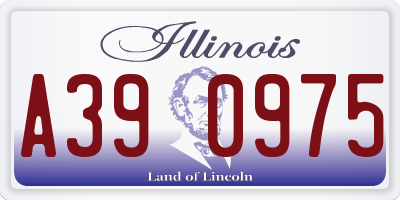IL license plate A390975
