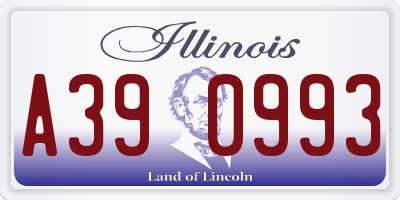 IL license plate A390993