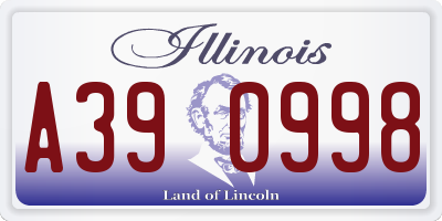 IL license plate A390998