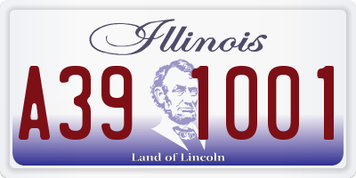 IL license plate A391001