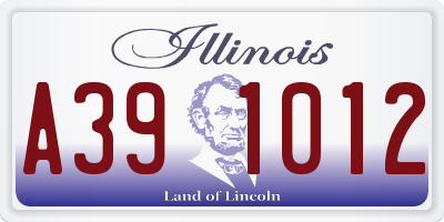 IL license plate A391012
