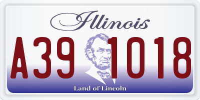 IL license plate A391018