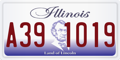 IL license plate A391019