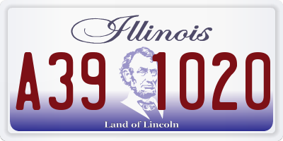IL license plate A391020