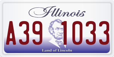 IL license plate A391033