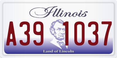 IL license plate A391037