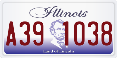 IL license plate A391038