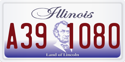 IL license plate A391080