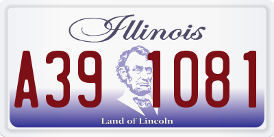 IL license plate A391081