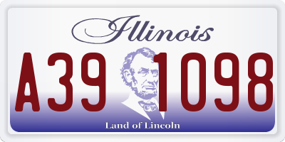 IL license plate A391098
