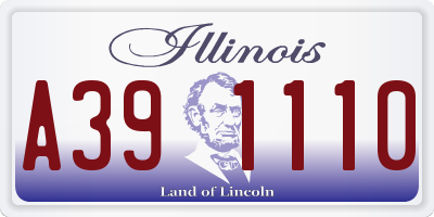 IL license plate A391110