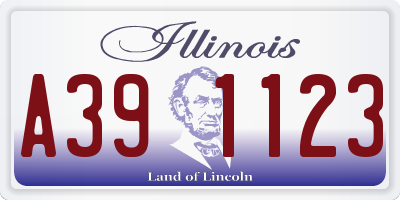 IL license plate A391123
