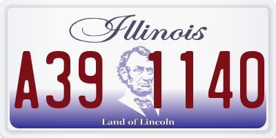 IL license plate A391140