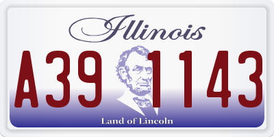 IL license plate A391143