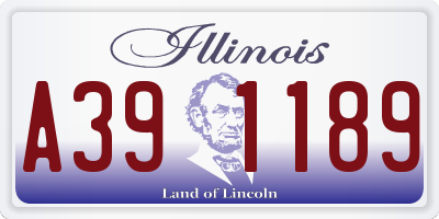 IL license plate A391189