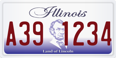 IL license plate A391234