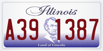 IL license plate A391387