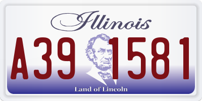 IL license plate A391581