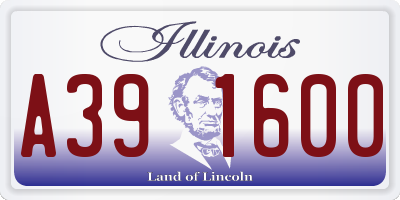 IL license plate A391600