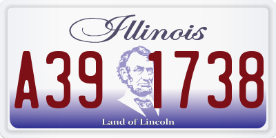 IL license plate A391738