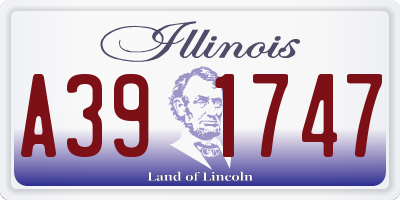 IL license plate A391747