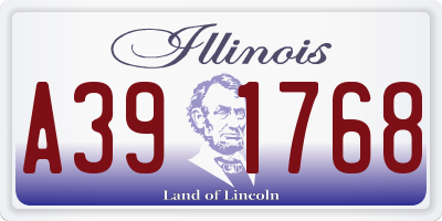 IL license plate A391768