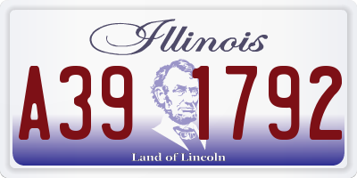 IL license plate A391792