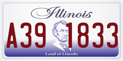 IL license plate A391833
