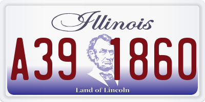 IL license plate A391860