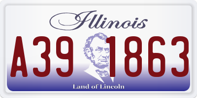 IL license plate A391863