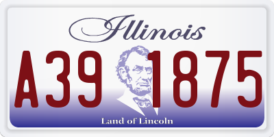 IL license plate A391875