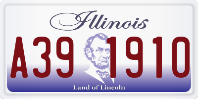 IL license plate A391910