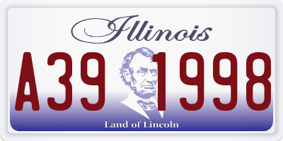 IL license plate A391998