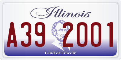 IL license plate A392001