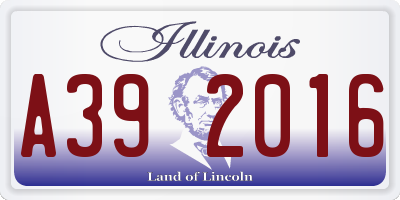 IL license plate A392016