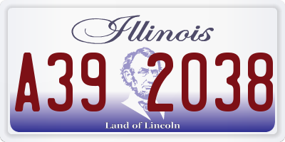 IL license plate A392038