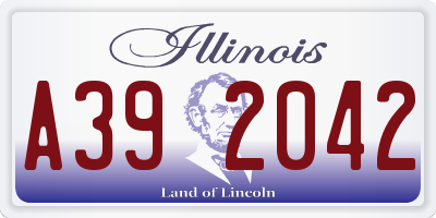 IL license plate A392042