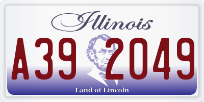 IL license plate A392049