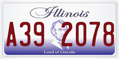 IL license plate A392078