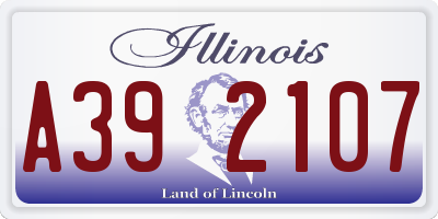 IL license plate A392107