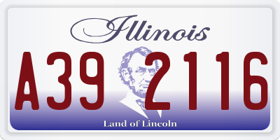 IL license plate A392116