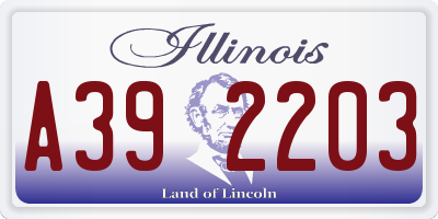 IL license plate A392203